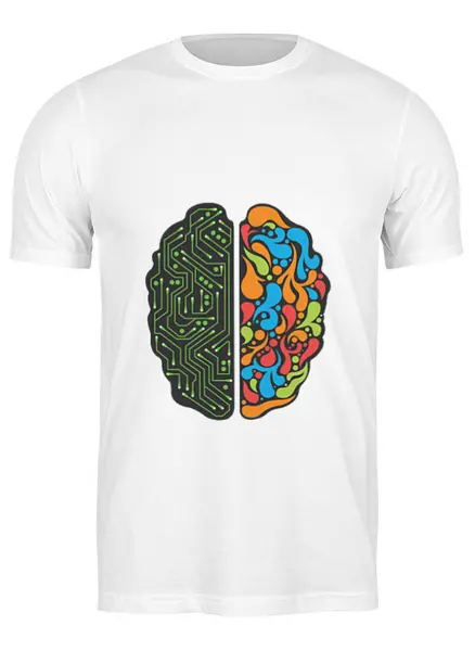 Заказать мужскую футболку в Москве. Футболка классическая Brain от YellowCloverShop - готовые дизайны и нанесение принтов.
