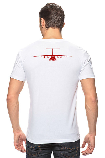 Заказать мужскую футболку в Москве. Футболка классическая Самолет Ил-76 от SkyWay Aviation Clothing RUS  - готовые дизайны и нанесение принтов.