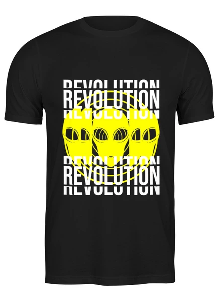 Заказать мужскую футболку в Москве. Футболка классическая "REVOLUTION" от cooldesign  - готовые дизайны и нанесение принтов.