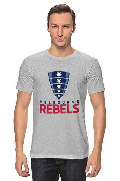 Заказать мужскую футболку в Москве. Футболка классическая Мельбурн Ребелс от rugby - готовые дизайны и нанесение принтов.