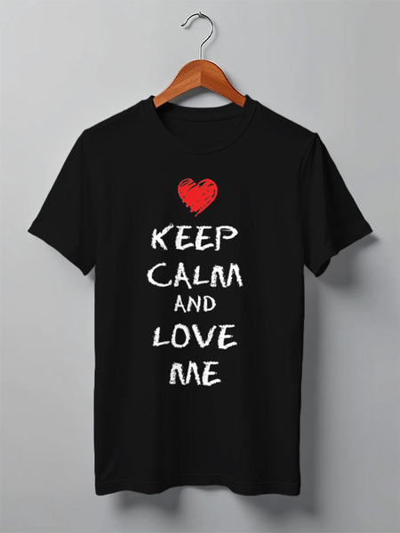 Заказать мужскую футболку в Москве. Футболка классическая Love Me от Just kidding - готовые дизайны и нанесение принтов.
