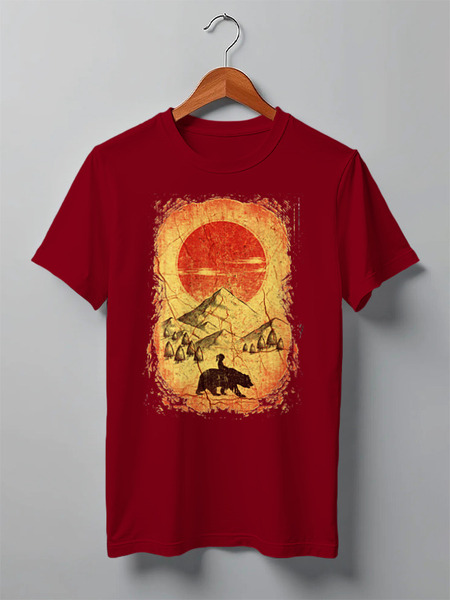 Заказать мужскую футболку в Москве. Футболка классическая Bear Here от oneredfoxstore@gmail.com - готовые дизайны и нанесение принтов.