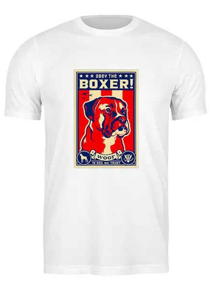 Заказать мужскую футболку в Москве. Футболка классическая Собака: BOXER от Виктор Гришин - готовые дизайны и нанесение принтов.