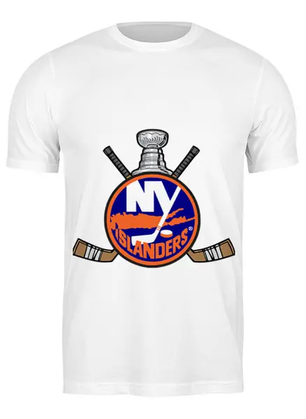 Заказать мужскую футболку в Москве. Футболка классическая Нью-Йорк Айлендерс  от kspsshop - готовые дизайны и нанесение принтов.