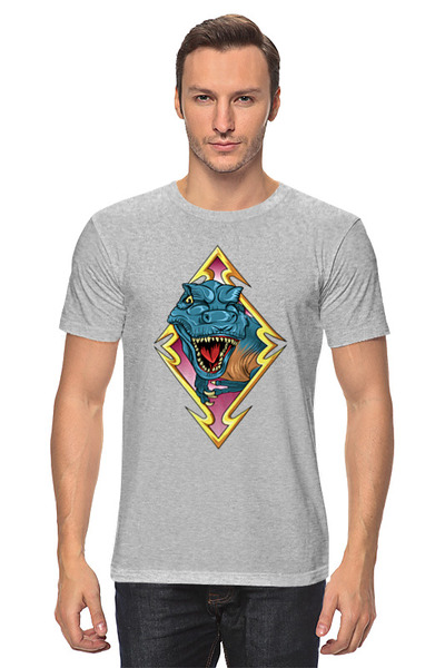 Заказать мужскую футболку в Москве. Футболка классическая Динозавр   от Print design  - готовые дизайны и нанесение принтов.