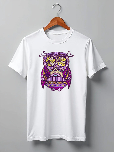 Заказать мужскую футболку в Москве. Футболка классическая Cова, owl от coolmag - готовые дизайны и нанесение принтов.