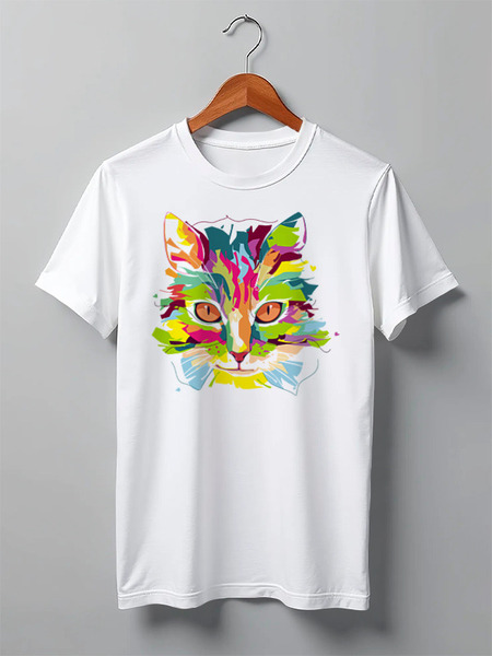 Заказать мужскую футболку в Москве. Футболка классическая Cats Here от oneredfoxstore@gmail.com - готовые дизайны и нанесение принтов.