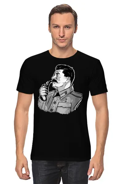 Заказать мужскую футболку в Москве. Футболка классическая Сталин от ussr - готовые дизайны и нанесение принтов.