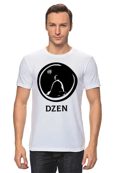 Заказать мужскую футболку в Москве. Футболка классическая Дзен. Dzen от Александр - готовые дизайны и нанесение принтов.
