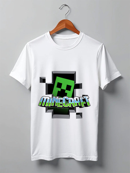 Заказать мужскую футболку в Москве. Футболка классическая Minecraft  от торгаш - готовые дизайны и нанесение принтов.