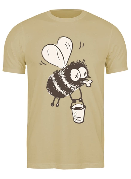 Заказать мужскую футболку в Москве. Футболка классическая Пчёлка с ведром мёда от skynatural - готовые дизайны и нанесение принтов.