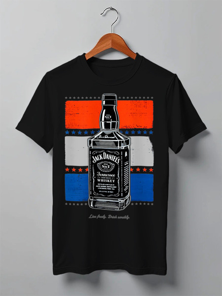 Заказать мужскую футболку в Москве. Футболка классическая Jack Daniels от Leichenwagen - готовые дизайны и нанесение принтов.