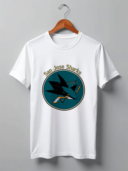 Заказать мужскую футболку в Москве. Футболка классическая San Jose Sharks от kspsshop - готовые дизайны и нанесение принтов.