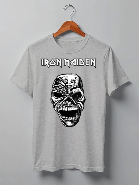 Заказать мужскую футболку в Москве. Футболка классическая Iron Maiden Band от Leichenwagen - готовые дизайны и нанесение принтов.