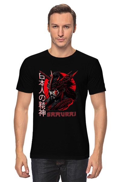 Заказать мужскую футболку в Москве. Футболка классическая Дух самурая от d.v.cool71@gmail.com - готовые дизайны и нанесение принтов.