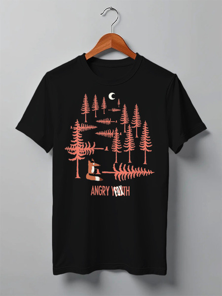 Заказать мужскую футболку в Москве. Футболка классическая Fox Here от oneredfoxstore@gmail.com - готовые дизайны и нанесение принтов.