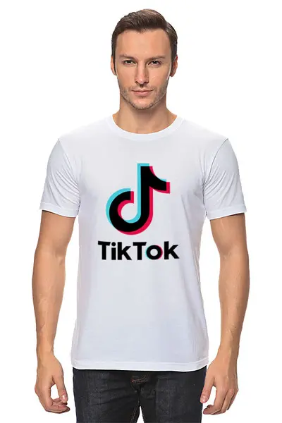 Заказать мужскую футболку в Москве. Футболка классическая TikTok от balden - готовые дизайны и нанесение принтов.