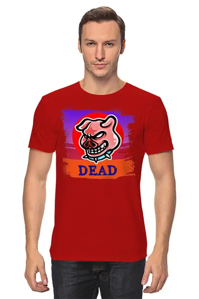 Заказать мужскую футболку в Москве. Футболка классическая Свин   от T-shirt print  - готовые дизайны и нанесение принтов.