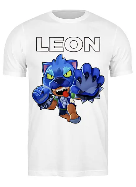 Заказать мужскую футболку в Москве. Футболка классическая Brawl Stars Leon от weeert - готовые дизайны и нанесение принтов.