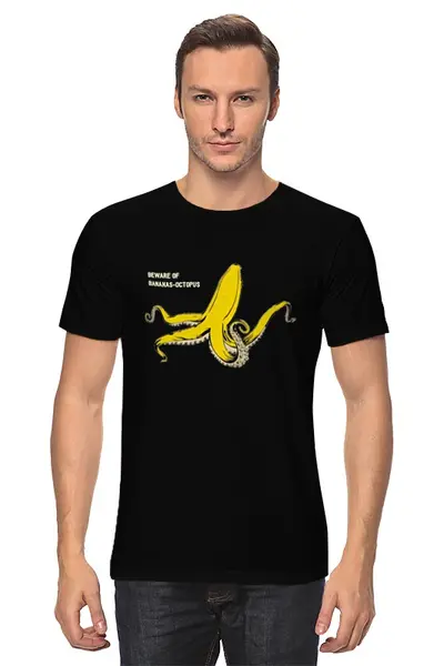Заказать мужскую футболку в Москве. Футболка классическая Bananas-octopus от parfenovi - готовые дизайны и нанесение принтов.