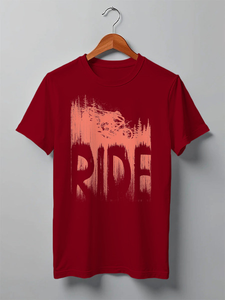 Заказать мужскую футболку в Москве. Футболка классическая Ride MTB  от oneredfoxstore@gmail.com - готовые дизайны и нанесение принтов.