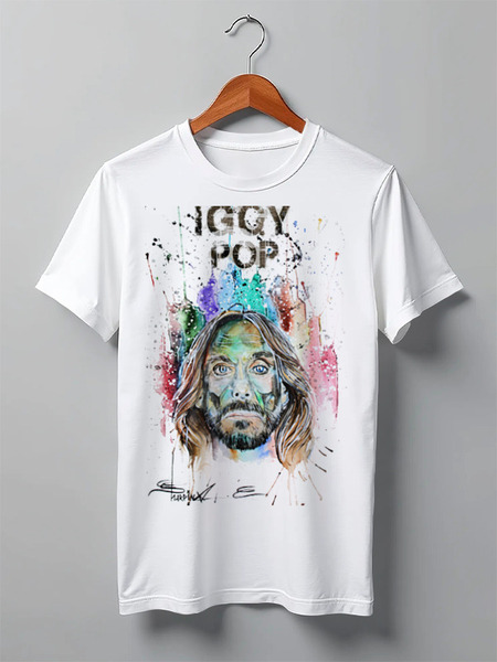 Заказать мужскую футболку в Москве. Футболка классическая Iggy Pop от roxy - готовые дизайны и нанесение принтов.