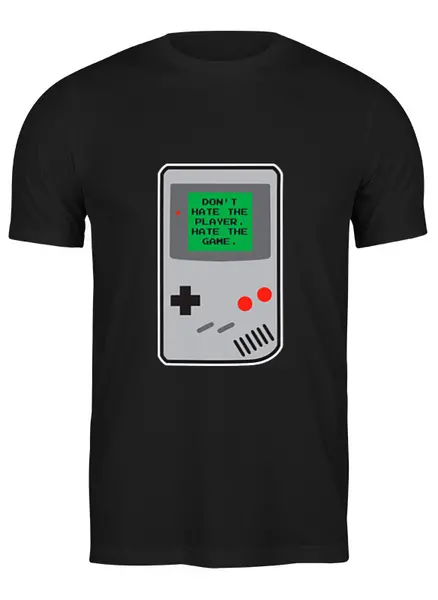 Заказать мужскую футболку в Москве. Футболка классическая Don't hate the player (gameboy) от coolmag - готовые дизайны и нанесение принтов.
