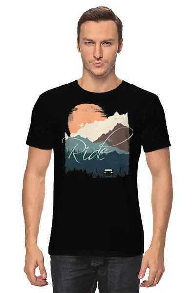 Заказать мужскую футболку в Москве. Футболка классическая Mountain Bike от oneredfoxstore@gmail.com - готовые дизайны и нанесение принтов.