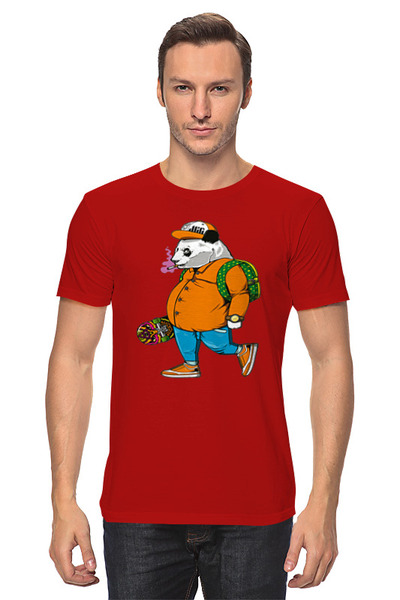 Заказать мужскую футболку в Москве. Футболка классическая Панда зажигает  от Print design  - готовые дизайны и нанесение принтов.