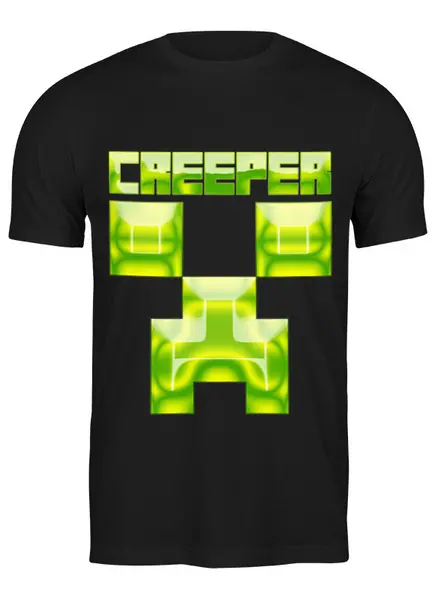 Заказать мужскую футболку в Москве. Футболка классическая MINECRAFT CREEPER от weeert - готовые дизайны и нанесение принтов.