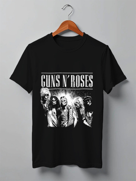 Заказать мужскую футболку в Москве. Футболка классическая Guns n' roses от Leichenwagen - готовые дизайны и нанесение принтов.