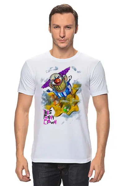 Заказать мужскую футболку в Москве. Футболка классическая Смешной клоун от Leichenwagen - готовые дизайны и нанесение принтов.