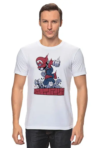 Заказать мужскую футболку в Москве. Футболка классическая Марио от aleks_say - готовые дизайны и нанесение принтов.