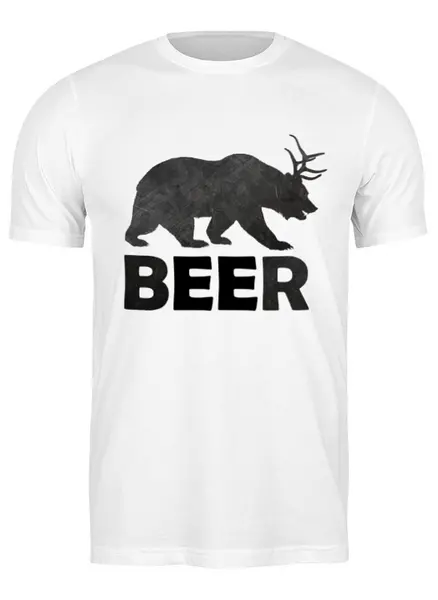 Заказать мужскую футболку в Москве. Футболка классическая Beer (bear) от Петр Золотухин - готовые дизайны и нанесение принтов.