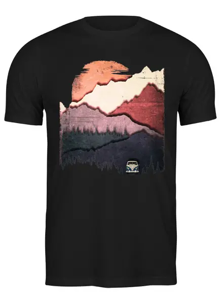 Заказать мужскую футболку в Москве. Футболка классическая Mountains Van Camp от oneredfoxstore@gmail.com - готовые дизайны и нанесение принтов.