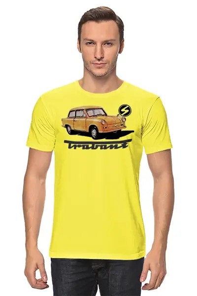 Заказать мужскую футболку в Москве. Футболка классическая Trabant от торгаш - готовые дизайны и нанесение принтов.