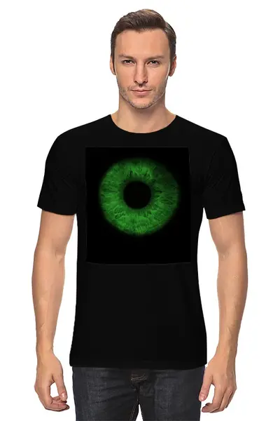 Заказать мужскую футболку в Москве. Футболка классическая Green eye от Виктор Аксёнов - готовые дизайны и нанесение принтов.