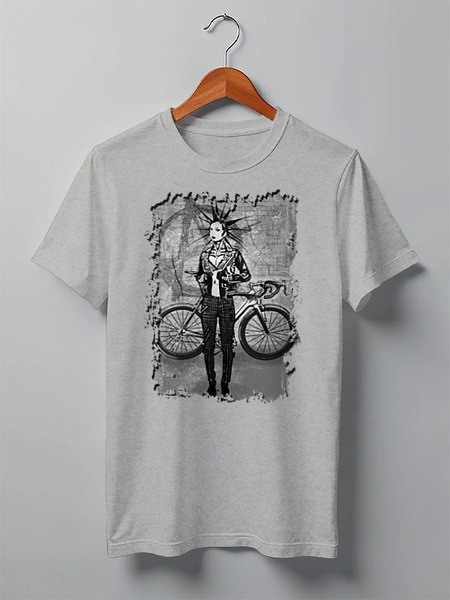 Заказать мужскую футболку в Москве. Футболка классическая Punk Girl Biker от oneredfoxstore@gmail.com - готовые дизайны и нанесение принтов.