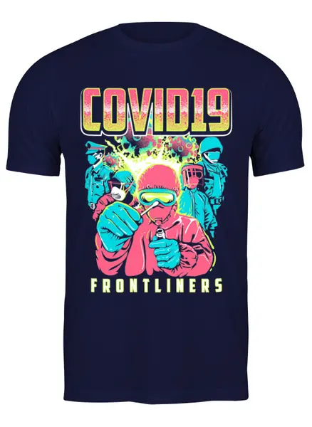 Заказать мужскую футболку в Москве. Футболка классическая ☣ Coronavirus ☣ от balden - готовые дизайны и нанесение принтов.