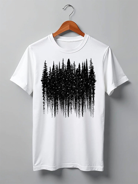 Заказать мужскую футболку в Москве. Футболка классическая Forest от oneredfoxstore@gmail.com - готовые дизайны и нанесение принтов.