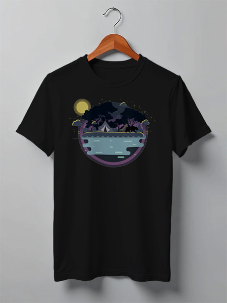 Заказать мужскую футболку в Москве. Футболка классическая Mountains от oneredfoxstore@gmail.com - готовые дизайны и нанесение принтов.