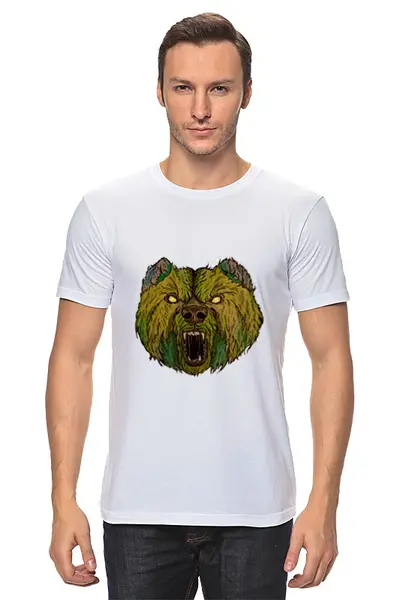 Заказать мужскую футболку в Москве. Футболка классическая Evil bear от Марина Милютина - готовые дизайны и нанесение принтов.