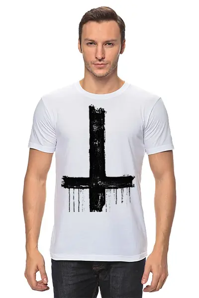 Заказать мужскую футболку в Москве. Футболка классическая Крест от rossoneri - готовые дизайны и нанесение принтов.
