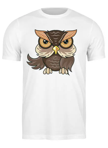Заказать мужскую футболку в Москве. Футболка классическая Owl Here от oneredfoxstore@gmail.com - готовые дизайны и нанесение принтов.