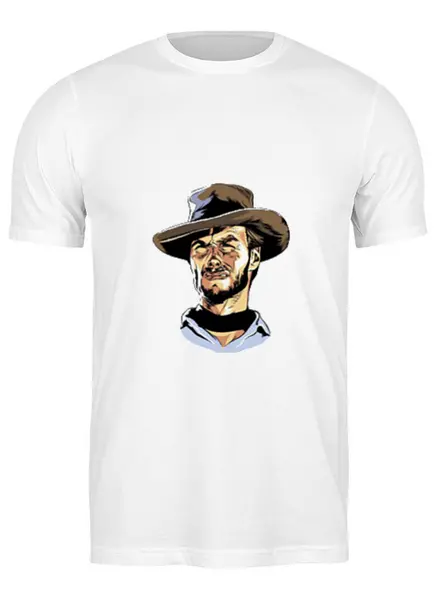 Заказать мужскую футболку в Москве. Футболка классическая Клинтон Иствуд от YellowCloverShop - готовые дизайны и нанесение принтов.