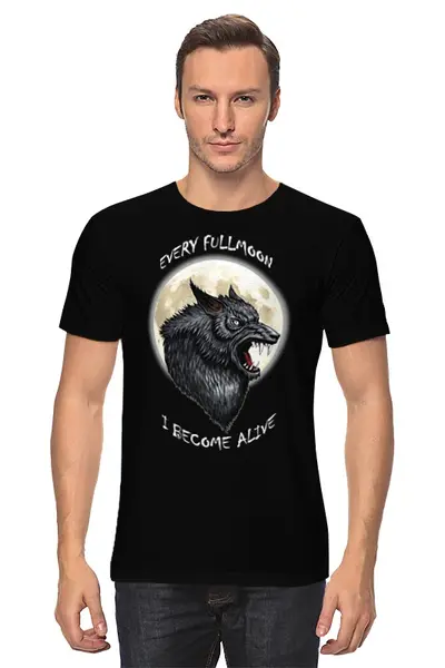 Заказать мужскую футболку в Москве. Футболка классическая Werewolf (Оборотень) от Madeline Black - готовые дизайны и нанесение принтов.
