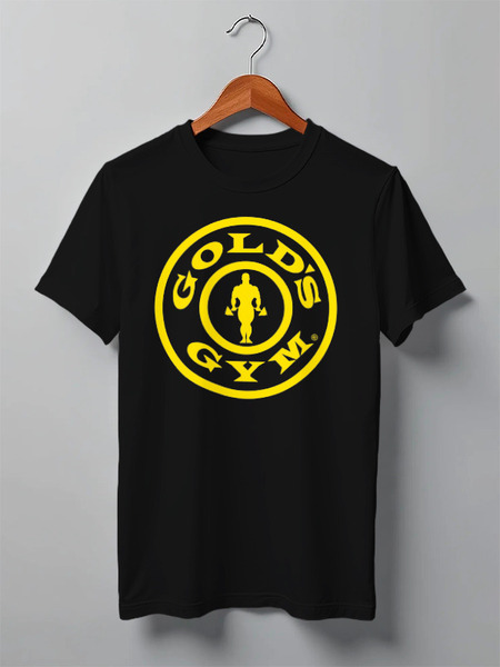Заказать мужскую футболку в Москве. Футболка классическая Gold's Gym / бодибилдинг от KinoArt - готовые дизайны и нанесение принтов.