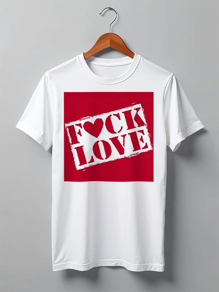 Заказать мужскую футболку в Москве. Футболка классическая F*ck Love от Александр Серебренников - готовые дизайны и нанесение принтов.