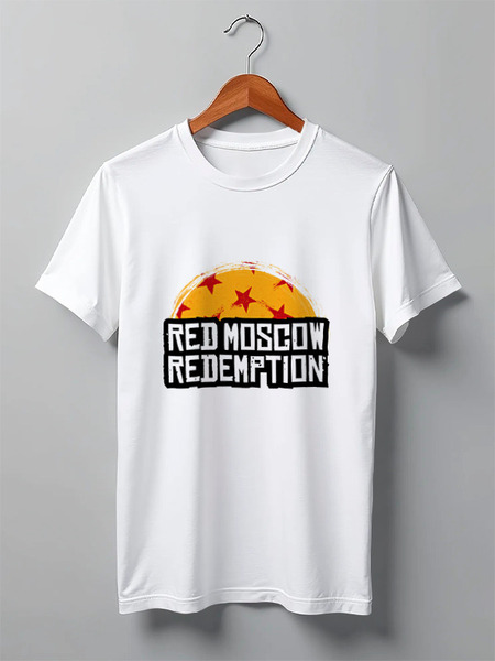 Заказать мужскую футболку в Москве. Футболка классическая Red Moscow Redemption от kamal-creations - готовые дизайны и нанесение принтов.