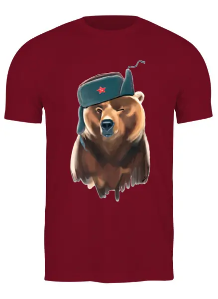 Заказать мужскую футболку в Москве. Футболка классическая Русский мишка от T-shirt print  - готовые дизайны и нанесение принтов.